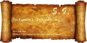 Solymosi István névjegykártya