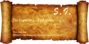 Solymosi István névjegykártya